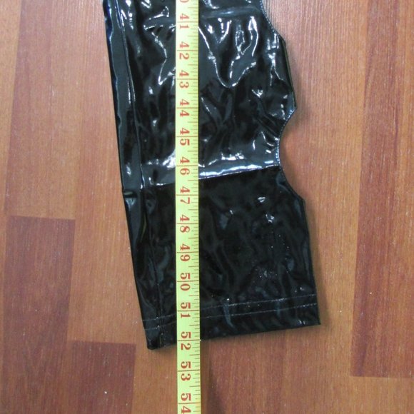 Black Patent Shiny Vinyl Cutout Sides Catsuit - Picture 7 of 8